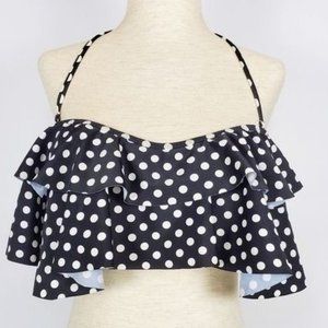 Cocoship Womens swim sz 2XL Polka Dot Flounce Bikini Top tie straps